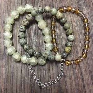 NWT Earth tones bracelet stack w/ chain detail